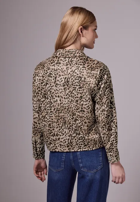Leo Velours-Overshirt creamy brown