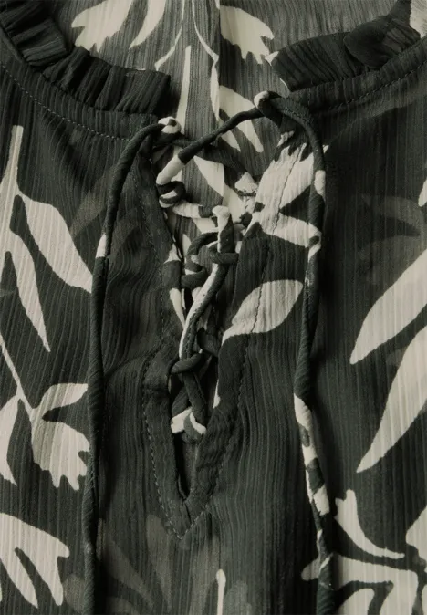 Gemusterte Chiffon-Tunika desert pine green
