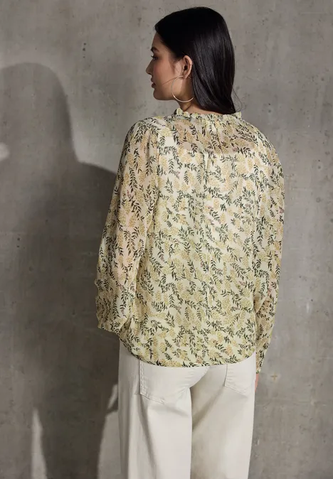 Gemusterte Chiffon-Tunika blend yellow
