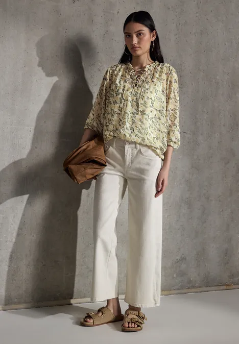 Gemusterte Chiffon-Tunika blend yellow