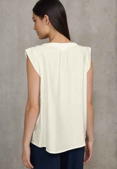 Blusentop mit Rüschen off white