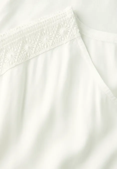 Blusenshirt mit Spitze off white