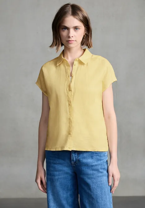 Leinenmix Hemdbluse blend yellow