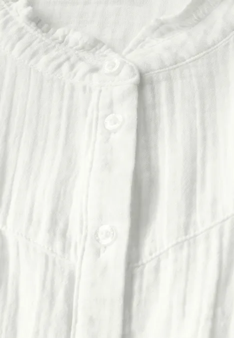 Musselin-Bluse mit Rüschen off white
