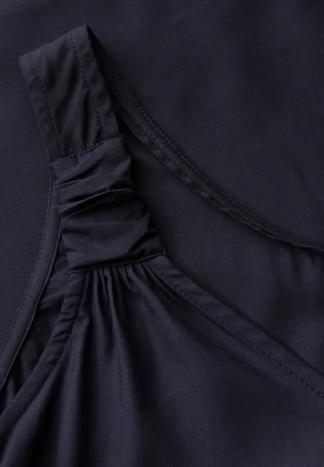 Blusentop mit Knotendetail dark void blue