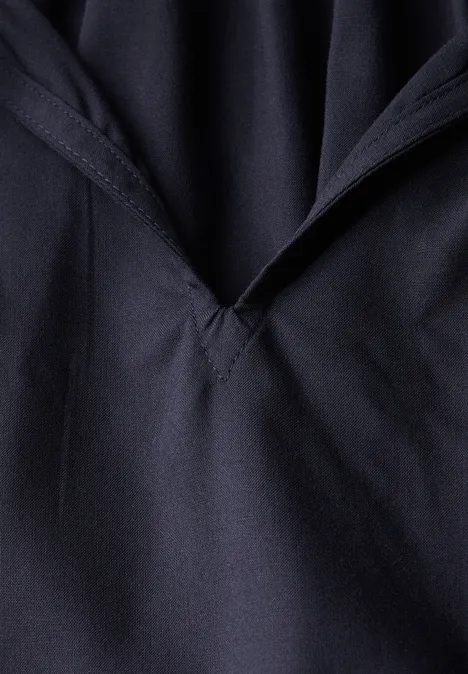 Viskosebluse mit Raffung dark void blue