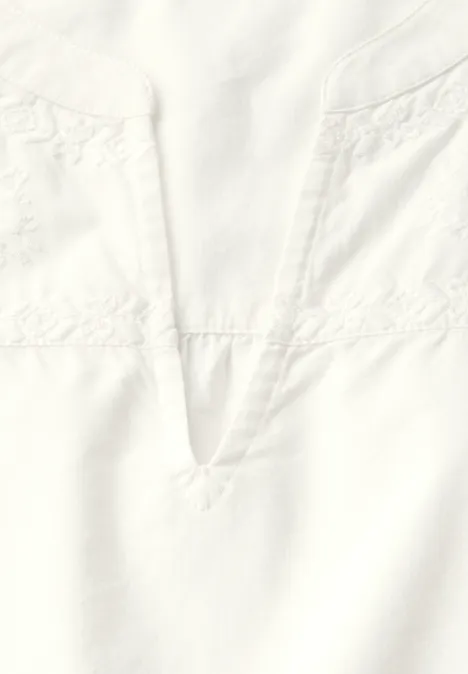 Tunika mit Stickerei off white