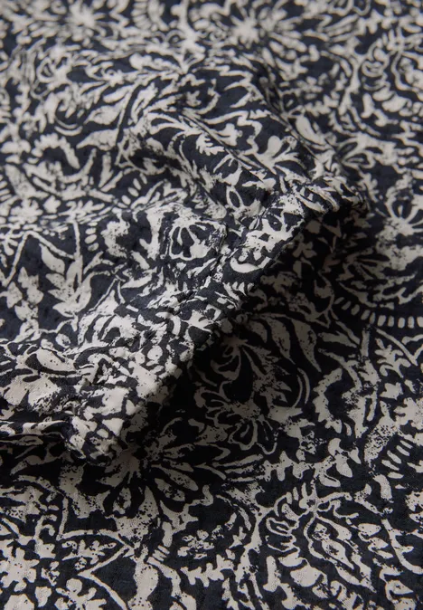 Gemusterte Bluse mit Rüschen void blue