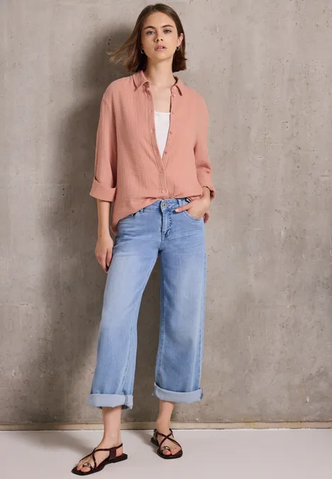 Musselin Hemdbluse dusty pink