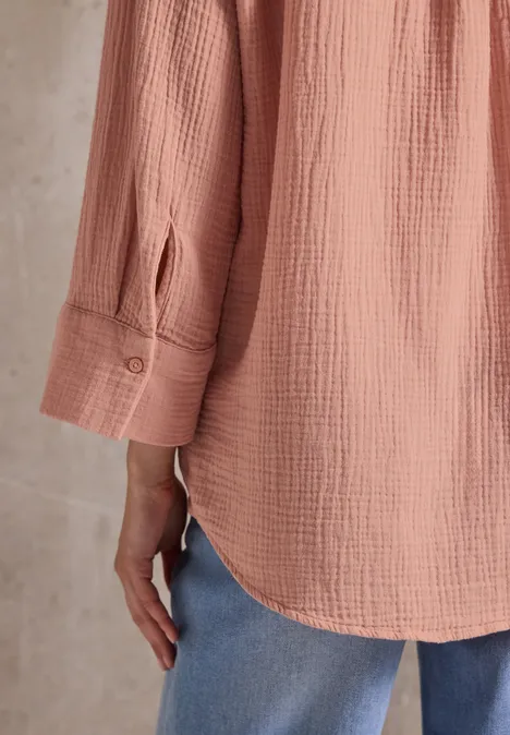 Musselin Hemdbluse dusty pink