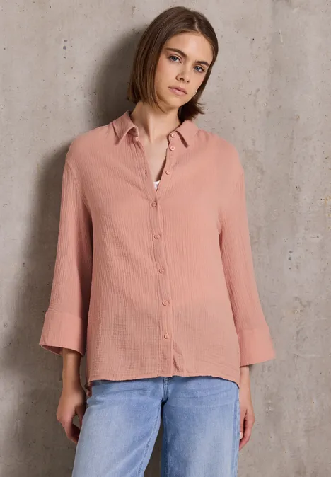 Musselin Hemdbluse dusty pink