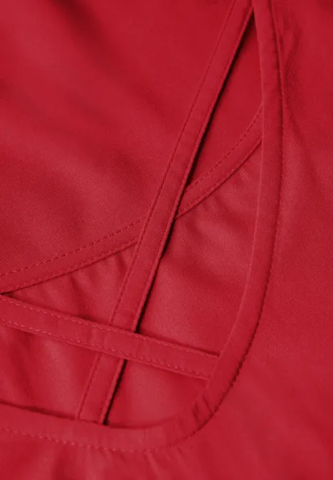 Blusentop mit Bänderdetails mandarin red