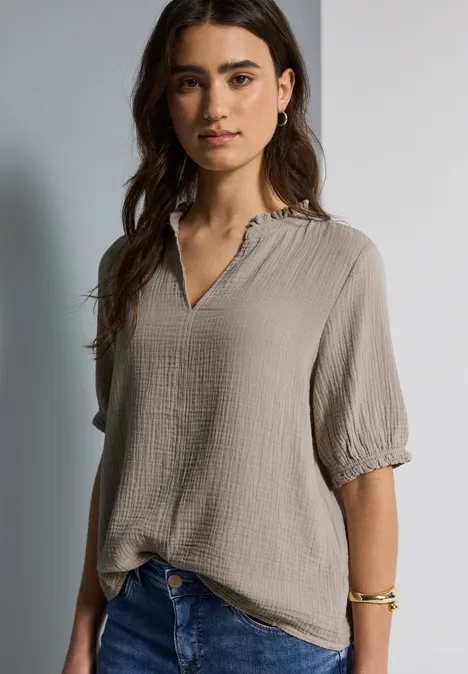 Musselin Tunika sandshell beige