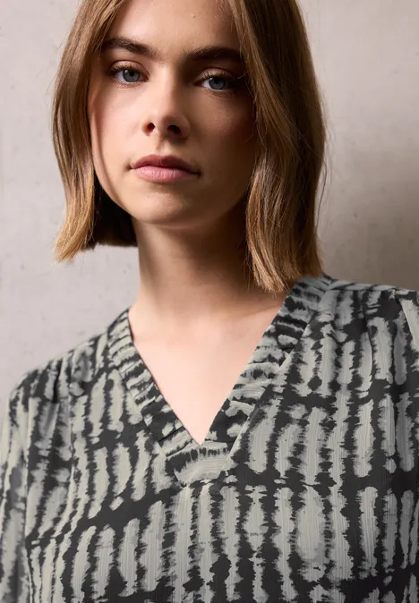 V-Neck Chiffon Tunika Black