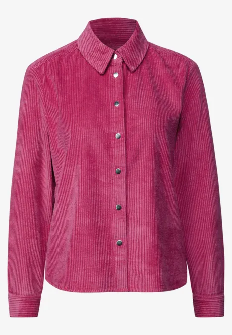 Chemisier en velours côtelé doux dark candy pink