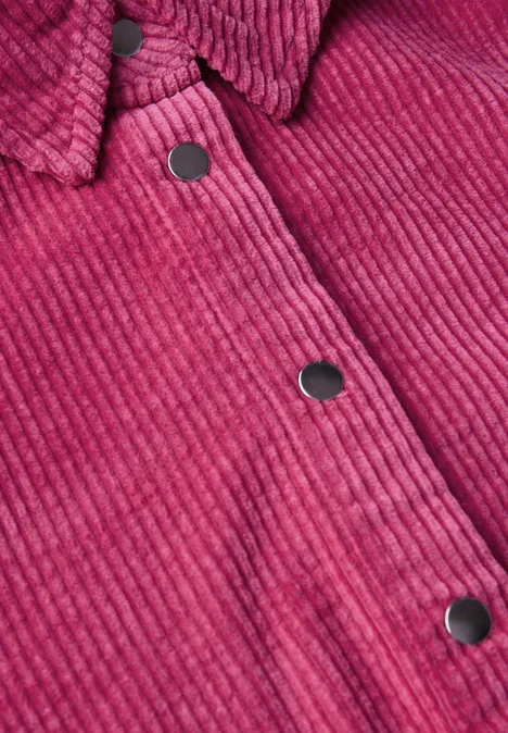 Softe Cord Hemdbluse dark candy pink