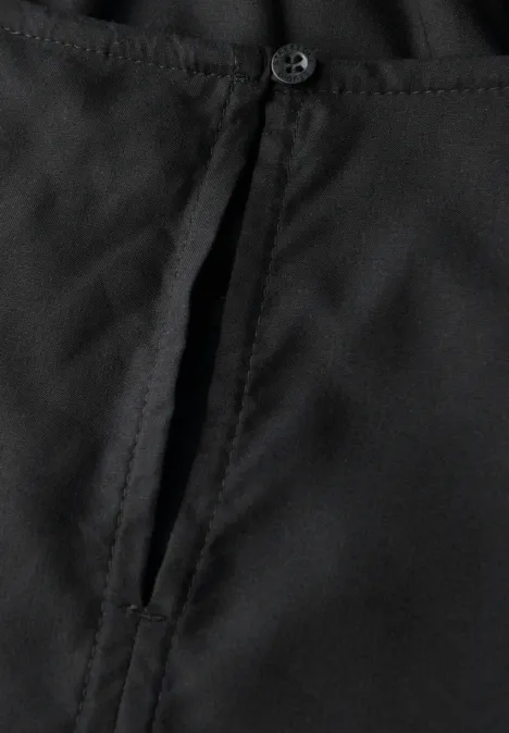 Blusenshirt mit Elastiksaum Black