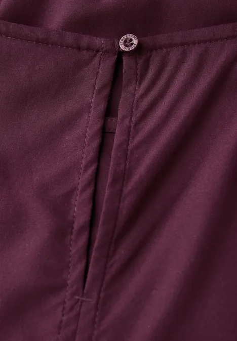 Blusenshirt mit Elastiksaum dark plum red