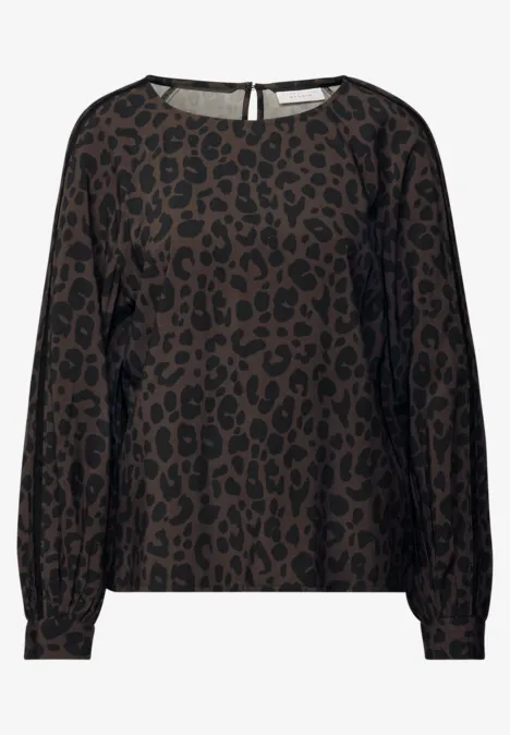 Leo Raglan Bluse mit Tape dark auburn brown