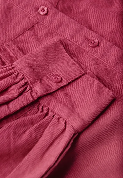 Cordbluse mit Rüschendetails dark candy pink