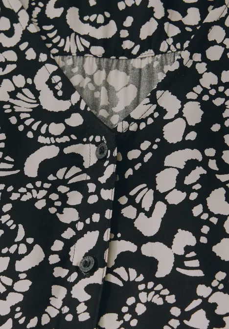 V-hals blouse met knopen Black