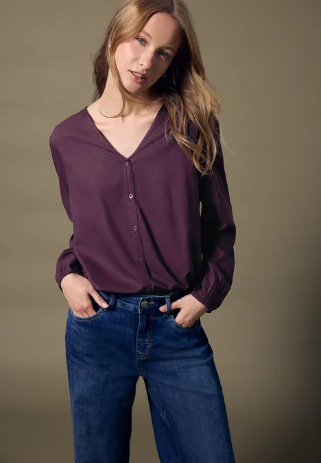 V-hals blouse met knopen null