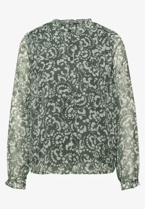 Blouse en mousseline de soie à motifs null