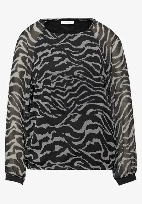Chiffonbluse mit Zebra-Print flint grey
