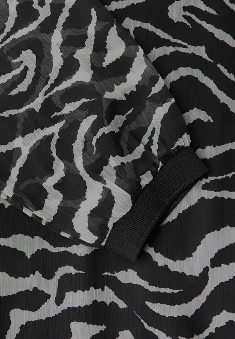 Chiffonbluse mit Zebra-Print flint grey