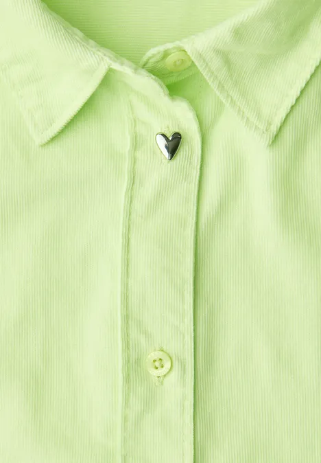 Cord Hemdbluse flare green
