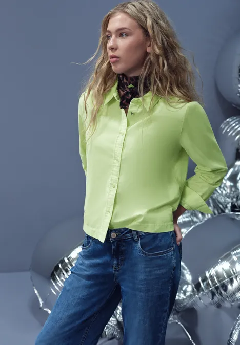 Cord Hemdbluse flare green