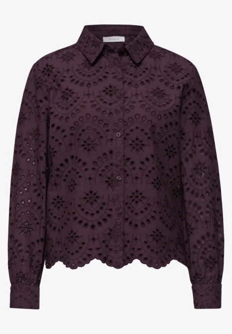 Langarm Bluse mit Shiffleymuster very berry