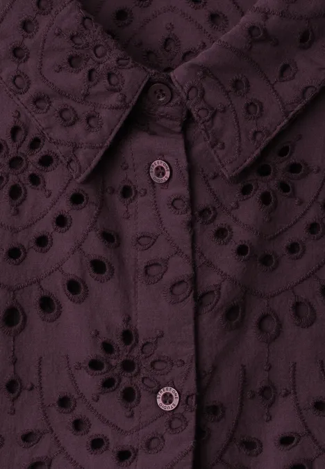 Langarm Bluse mit Shiffleymuster very berry