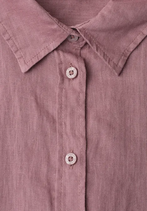Kurzarm Hemdbluse aus Leinen hazy rose