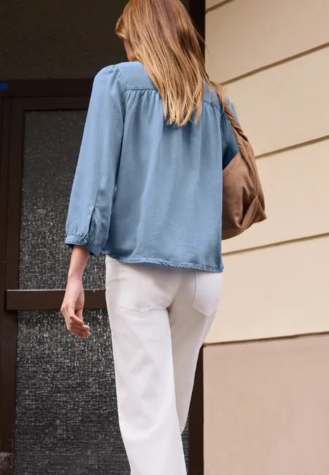 Blouse à manches 3/4 au look délavé Light Blue soft wash Blouse à manches 3/4 au look délavé Light Blue soft wash