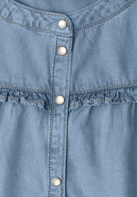 Blouse à manches 3/4 au look délavé Light Blue soft wash Blouse à manches 3/4 au look délavé Light Blue soft wash