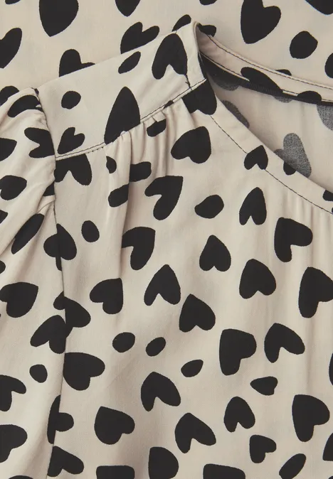 Blouse avec motif de cœur stone sand
