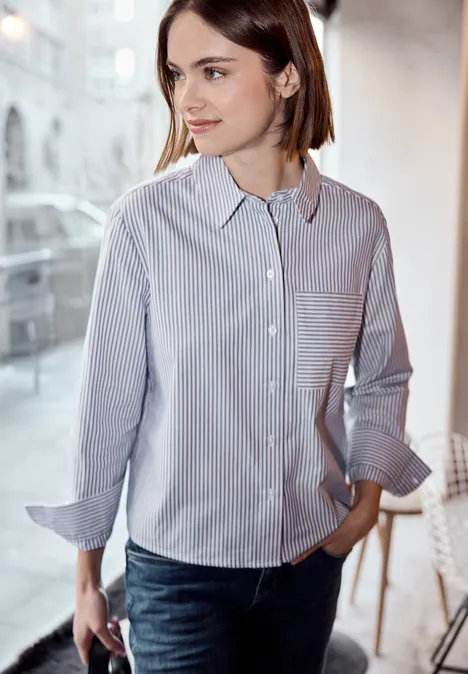 Gestreifte Hemdbluse original blue