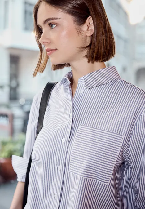 Gestreifte Hemdbluse original blue