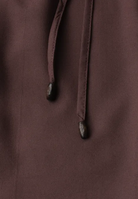 Dropped Shoulder Bluse mit Split Neck mahogany brown