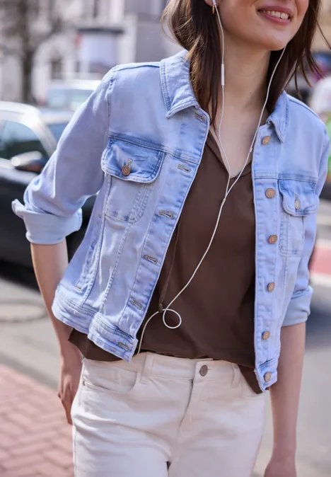 Dropped Shoulder Bluse mit Split Neck mahogany brown