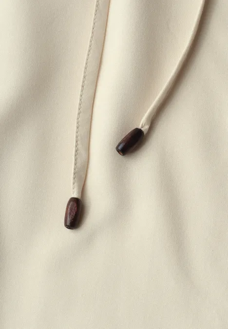 Dropped Shoulder Bluse mit Split Neck stone sand