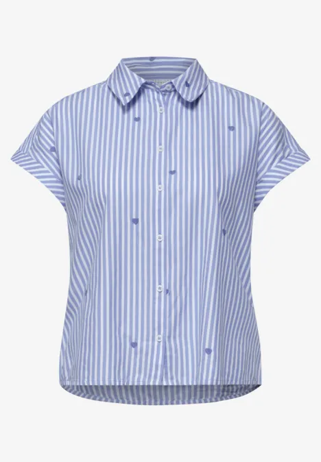 Dropped Shoulder Bluse mit Embroidery eventide blue