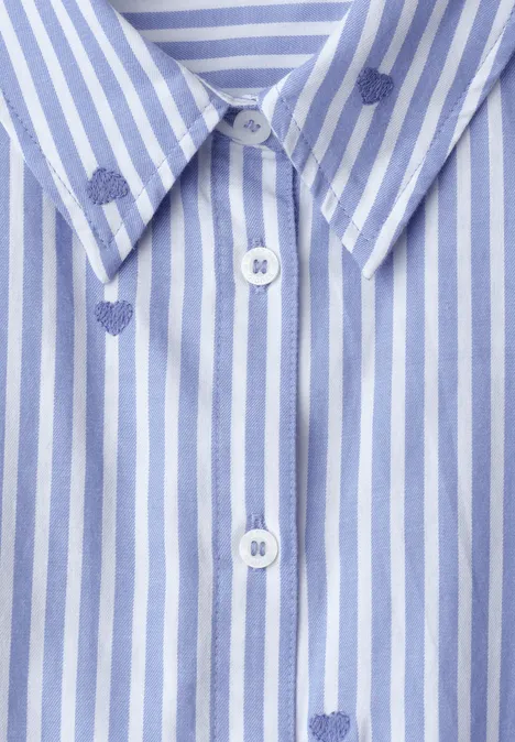 Dropped Shoulder Bluse mit Embroidery eventide blue