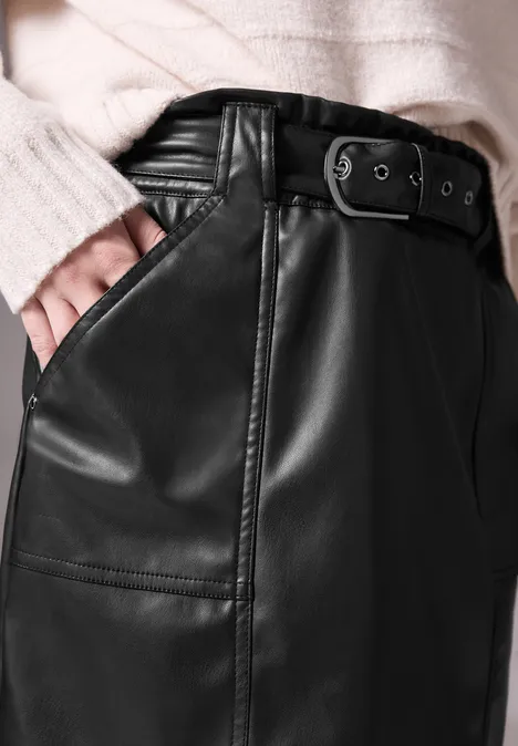 Rock im Leder-Look Black