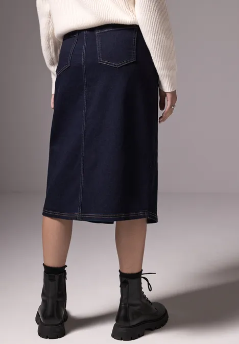 Midi-Jeansrock Rinse washed
