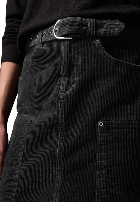 Cordrock mit Gürtel lead grey