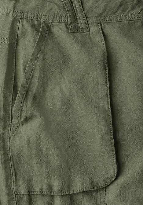 Leinenrock im Cargo-Look peridot green