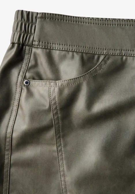Rock im Leder-Look dull kale green