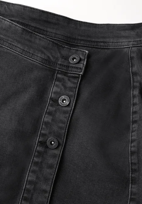 Jeansrock in Wickel-Optik Black Washed